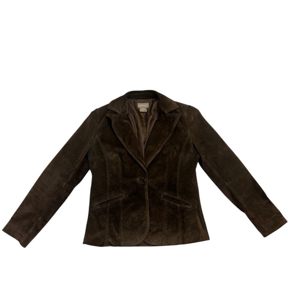 Kenar Dark Brown Women's Suede Blazer Western country fall Sz medium shaping Y2K